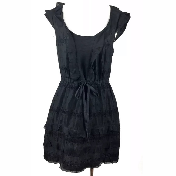 J. Crew Dresses & Skirts - J. Crew Black Embroidered Cotton Drawstring Dress
